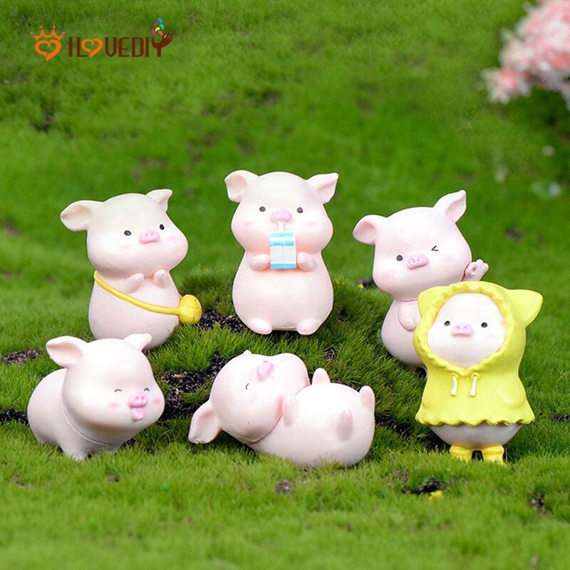 Đồ trang trí Chú Heo Hoạt Hình Dễ Thương Dùng Trang Trí Bàn Làm Việc