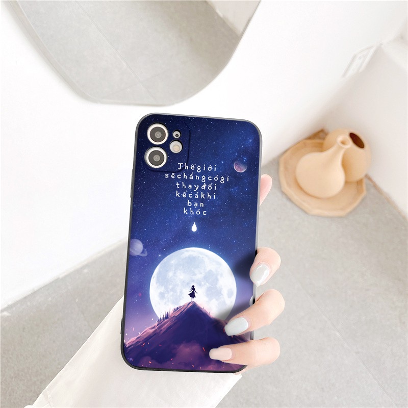 Ốp lưng iPhone in tên &quot;Thế Giới Sẽ Chẳng Có Gì Thay Đổi Kể Cả Khi Bạn Khóc&quot; iphone 11 12 13 Pro Max XS 7 8 Plus