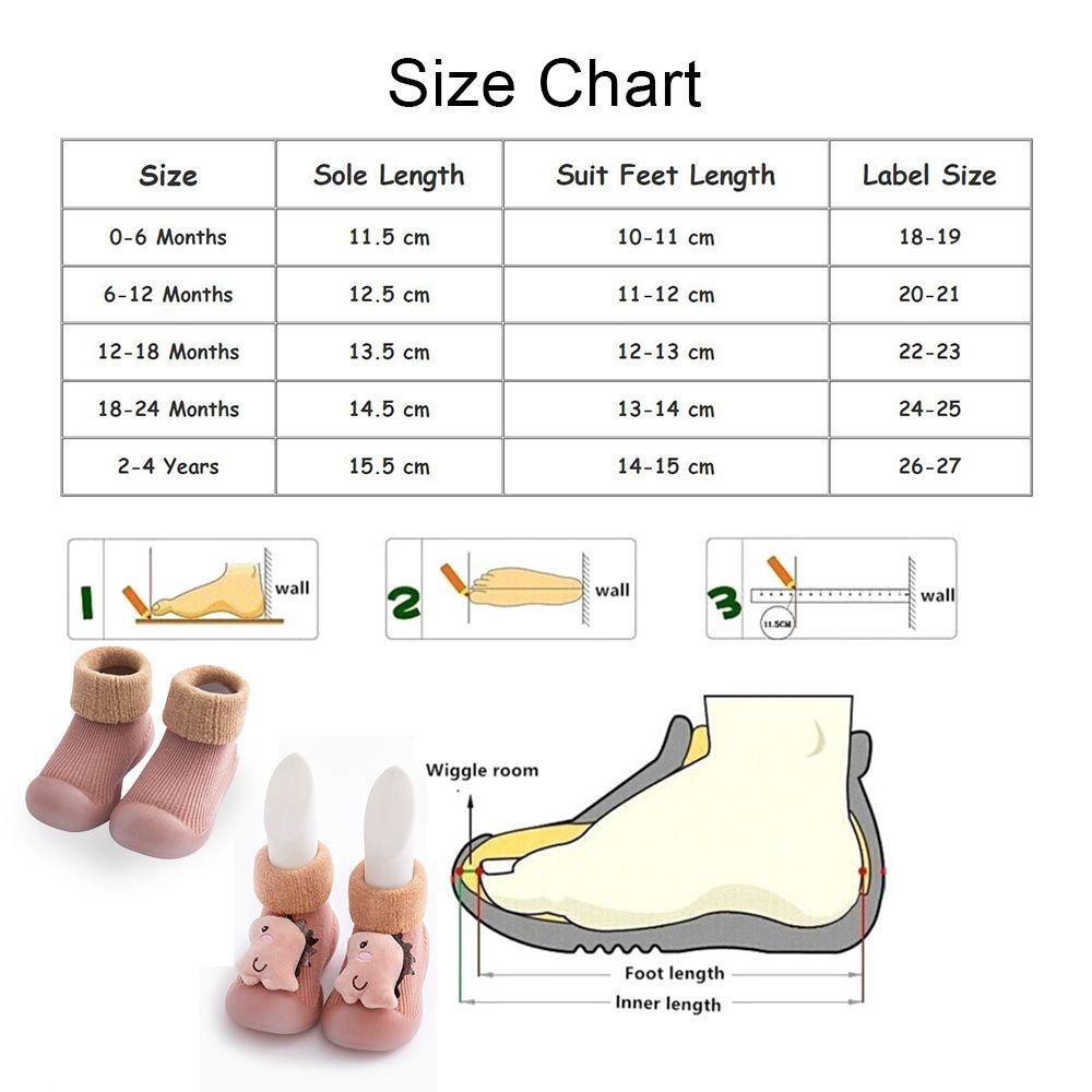 SUSANS 1 Đôi Giày Vớ Dày Chống Trượt Cho Bé