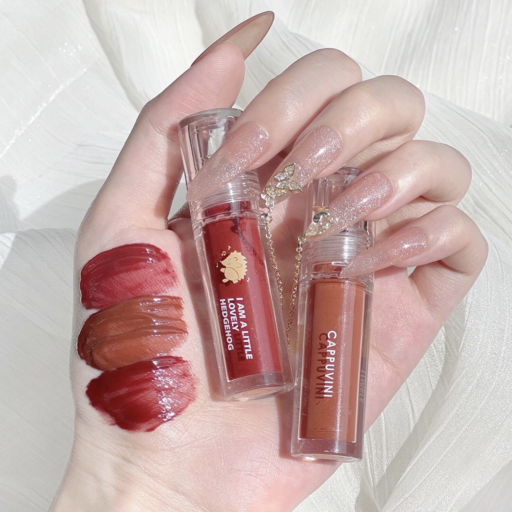 Son tint bóng con nhím GOGO TALES CAPPUVINI Water Light Sweet Ripple Lip Gloss Air GogoTales làm đôi môi căng mọng