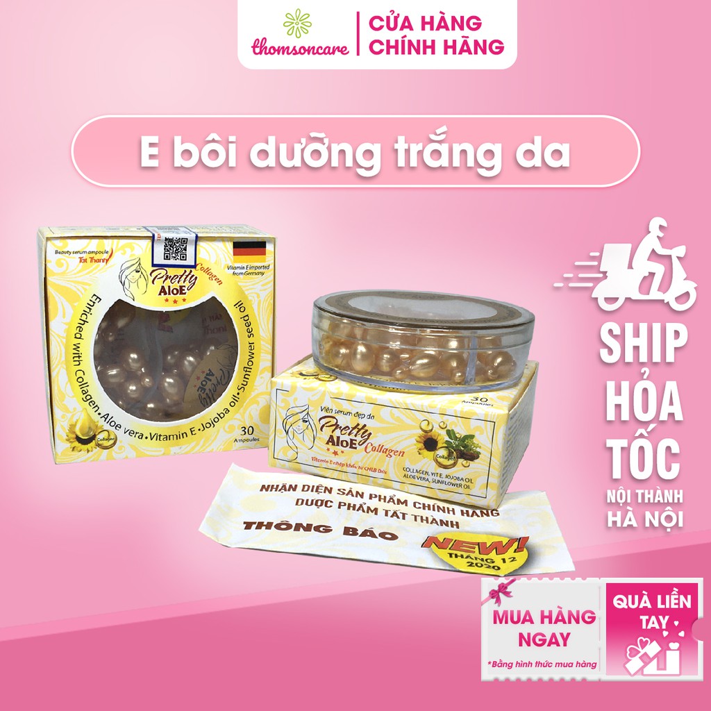 Vitamin E bôi Pretty Aloe từ tinh dầu lô hội, dầu dừa, jojoba giúp dưỡng ẩm, mờ thâm nám tàn nhang | BigBuy360 - bigbuy360.vn