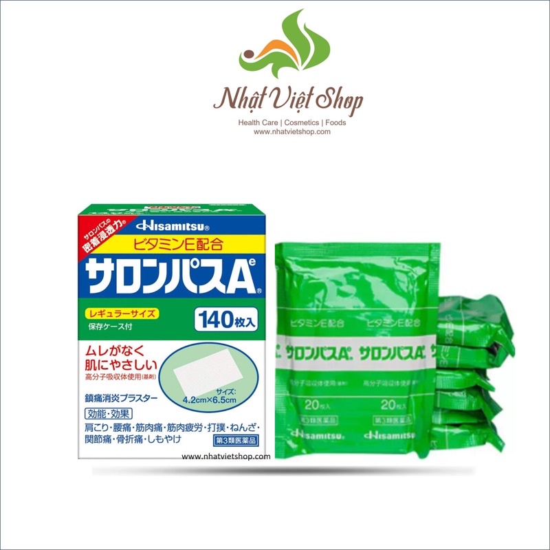 Cao dán Salonpas Hisamitsu Japan (Hộp 140 miếng)