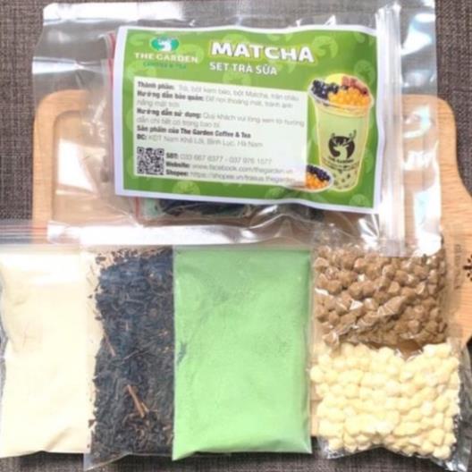 Set Trà Sữa Tự Pha Trân Châu Đường Đen , Nguyên Liệu Làm Trà Sữa Phúc Long, Matcha 10 vị 6-8 Ly