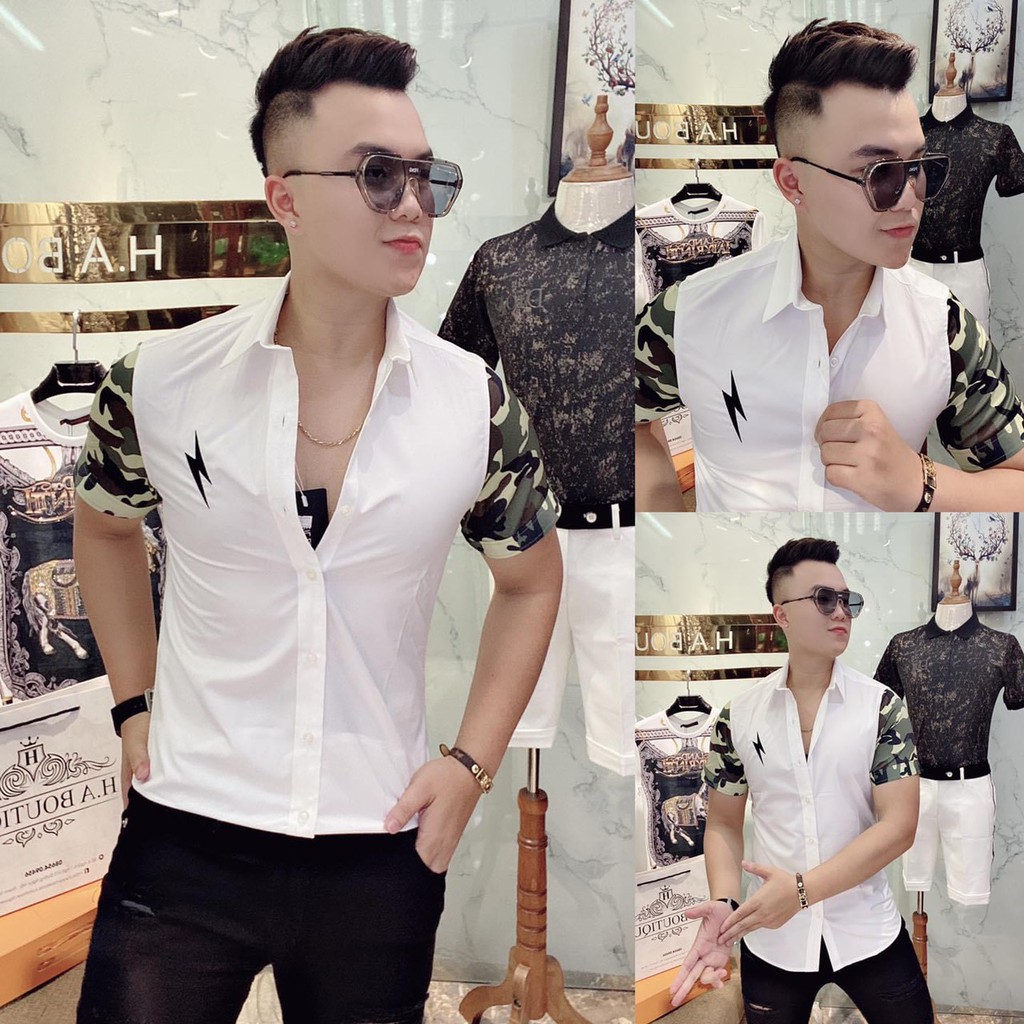 Áo sơ mi nam ngắn tay 🎯vải lụa kate mịn cực chất .shopakhang68