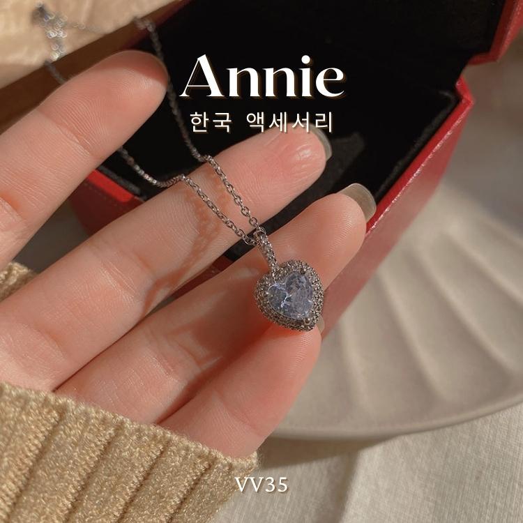 Dây chuyền nữ đính đá hình tim đính tinh xảo ANNIE VV35