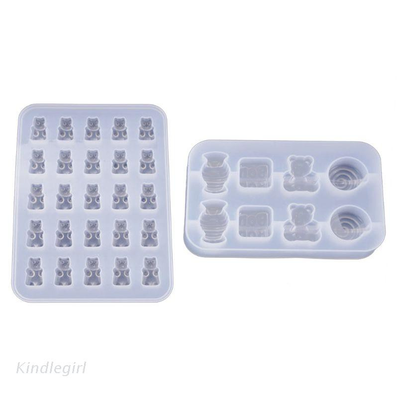 Khuôn Silicone Tạo Hình Làm Mặt Dây Chuyền Hình Gấu Diy