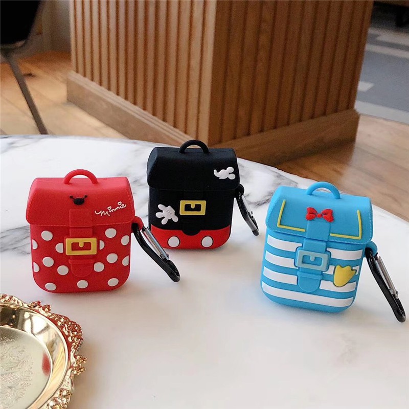 Apple AirPods case Shockproof CUTE Disney Minnie Mickey Donald Duck bag airpods gen 1 2 wireless Bluetooth Earphone Protective Cover