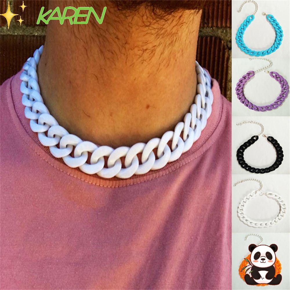 Vòng Cổ Bằng Acrylic Nhiều Màu Phong Cách Hiphop Thời Trang Cho Nam Và Nữ