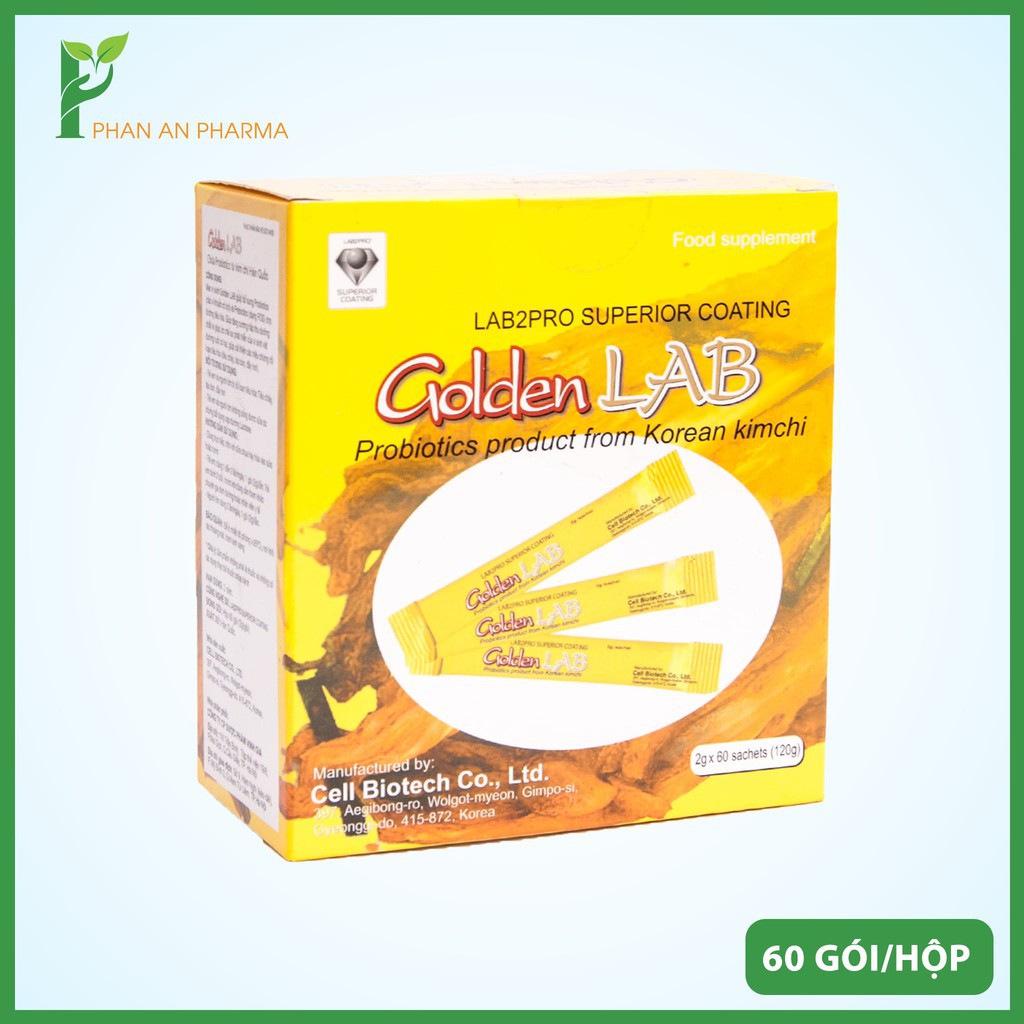 Men vi sinh Golden Lab hộp 60 gói, giúp tiêu hóa khỏe hấp thụ dinh dưỡng tối đa  - Phan An CN35