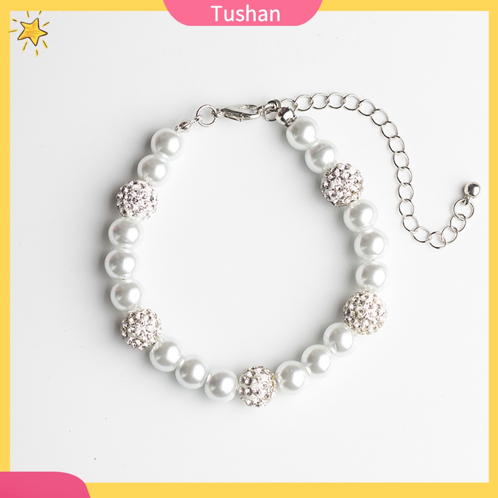 Vòng tay ngọc trai nhân tạo đính đá nữ tính