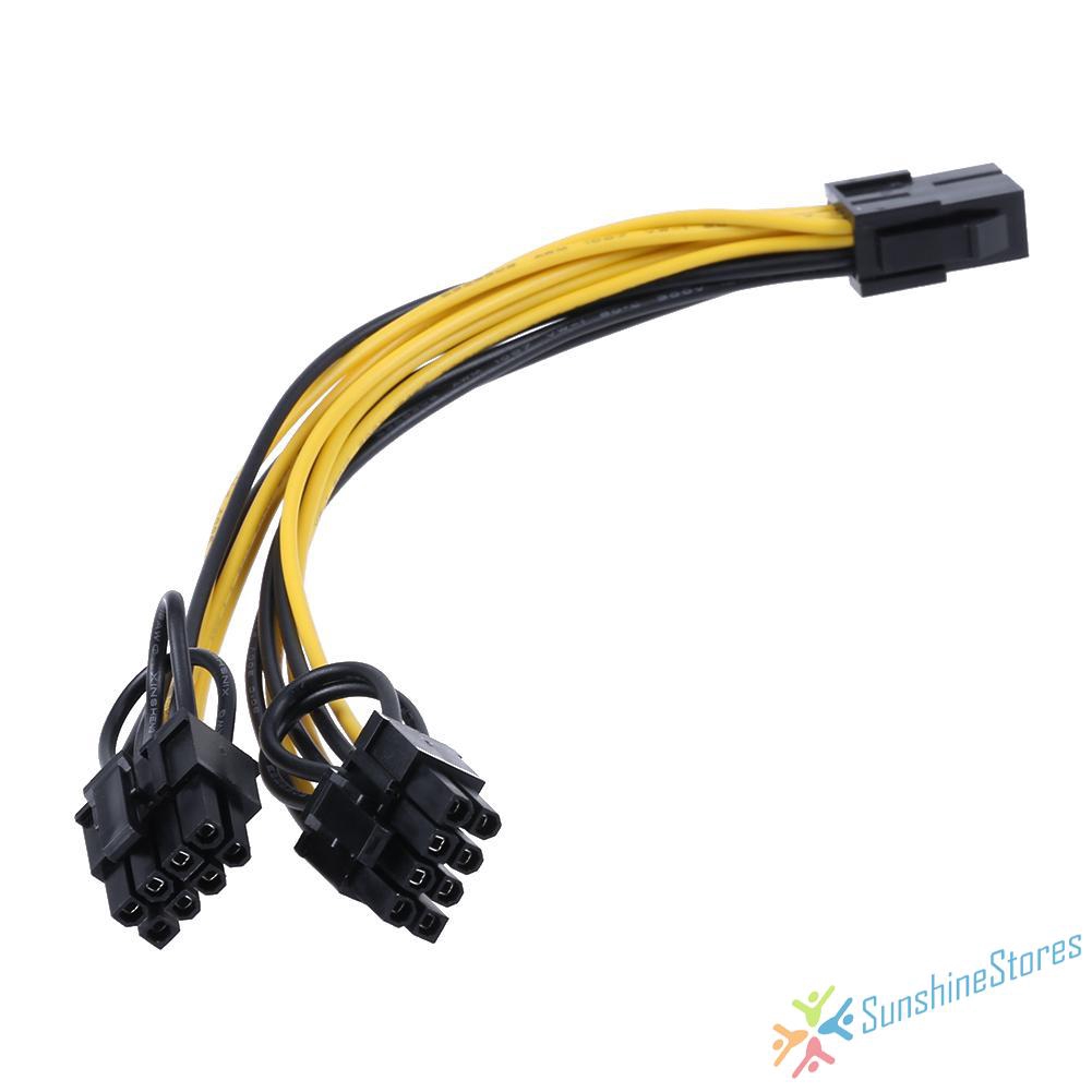 6Pin Port to Dual 8(6+2)Pin Port Splitter Power Cable for Graphic Cards