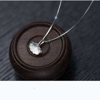 Dây chuyền bạc Ý s925 lá bạch quả nghệ thuật