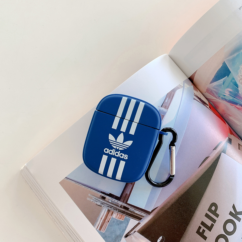 Vỏ Bảo Vệ Hộp Sạc Tai Nghe airpods 1 2 pro apple Không Dây Chất Liệu Silicon tpu Chống Sốc Hình Tròn In Logo adidas