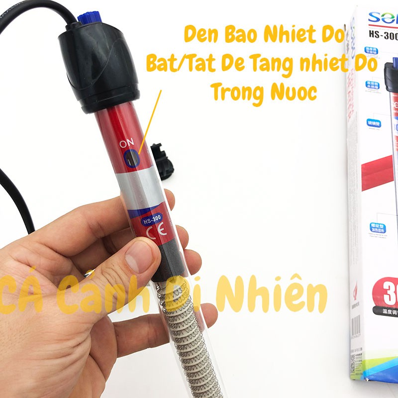 Cây sưởi ấm hồ cá 300W SOBO HS-300 bằng thủy tinh 20-32 độ C