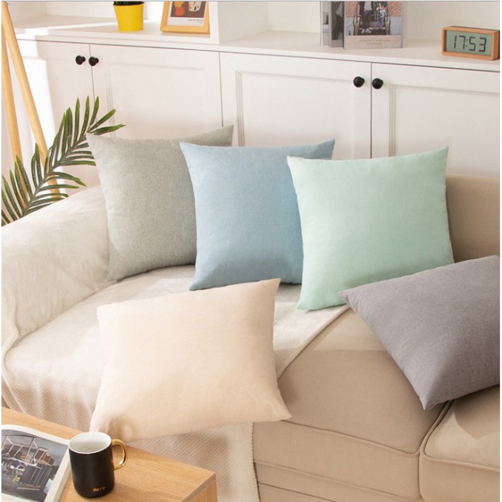 Gối vuông tựa lưng 100% bông coton. vỏ gối decor phòng khách, khách sạn, tựa đầu giường, ghế sofa
