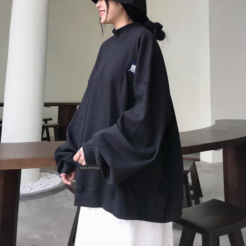 Áo Sweater Vải Sọc Gân Dày GOUS OFFICIAL Form Rộng Cổ Lọ NANASS Fhêu Hình Cô Gái Đáng Yêu Phong cách Dễ Thương- 1763 | BigBuy360 - bigbuy360.vn