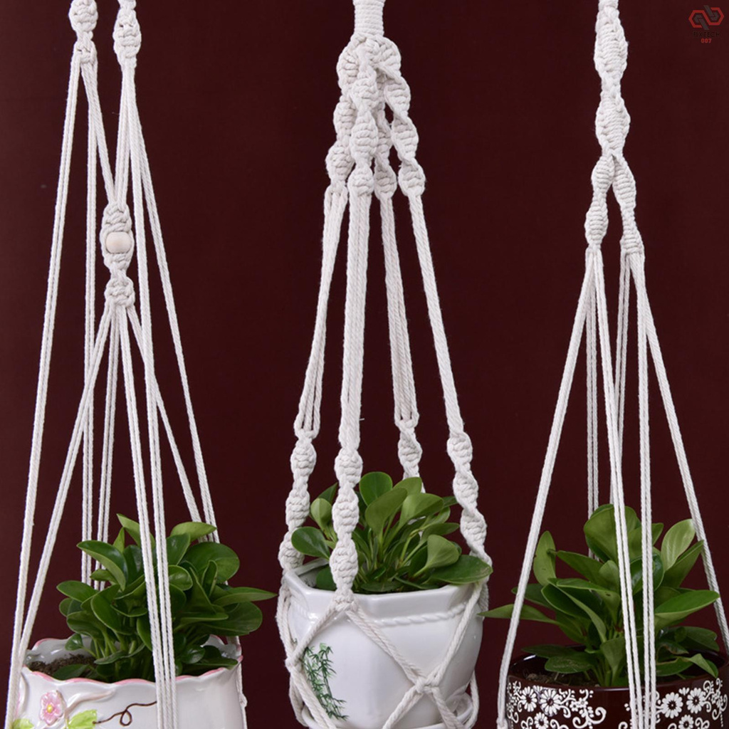 Macrame Plant Hanger Woven Decorative Flower Pot Holder Indoor Outdoor Hanging Planter Basket Handmade Cotton Rope Home Decor