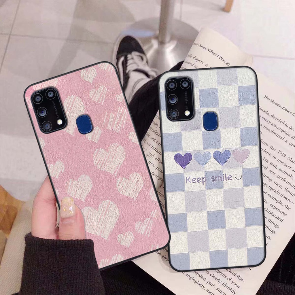 Ốp Samsung M31 caro trái tim cá tính, thời trang siêu đẹp, siêu phong cách