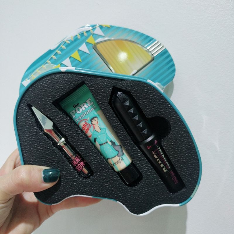 [ bản gift holiday 2020] Set mini kem che lỗ chân lông, chuốt mày, chuốt mi benefit