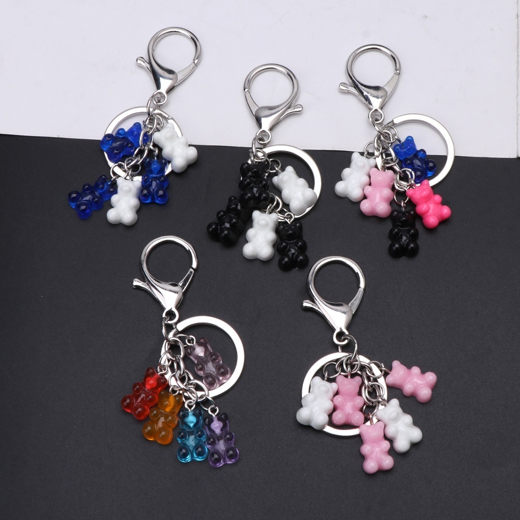 Móc Khóa Kim Loại Hình Gấu Nhiều Màu Dễ Thương