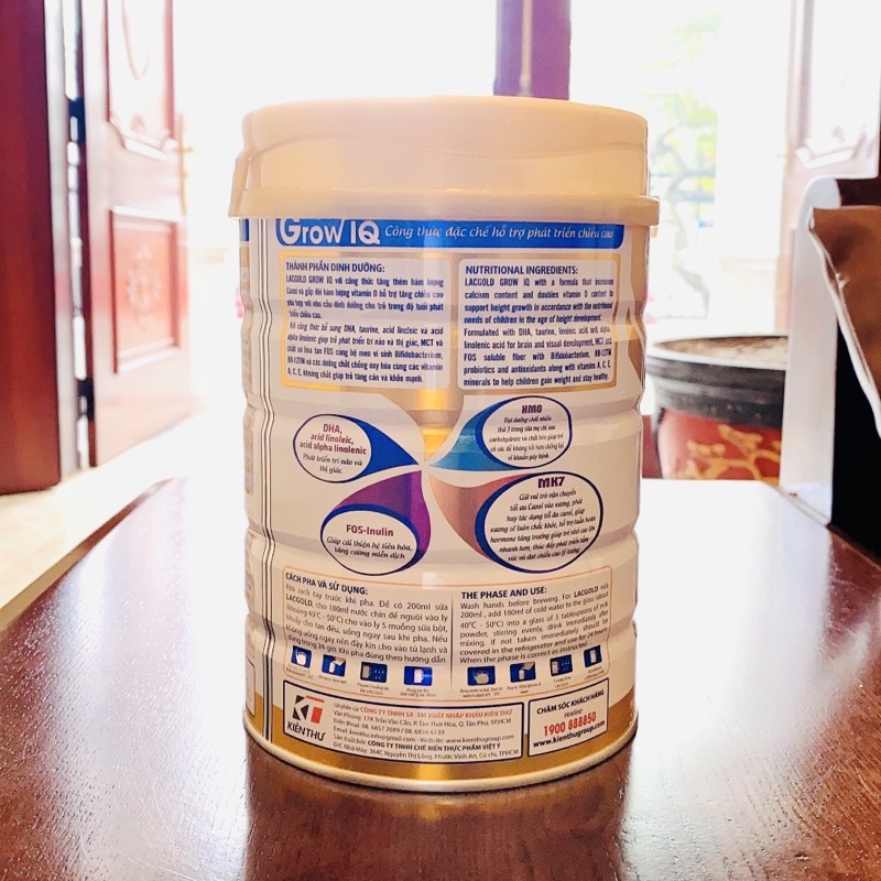 Sữa bột Lacgold GROW IQ  900g Giúp bé phát triển chiều cao vượt trội