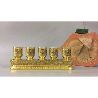 Bộ khay nước thờ khay nước thờ 5 chén bằng đồng.