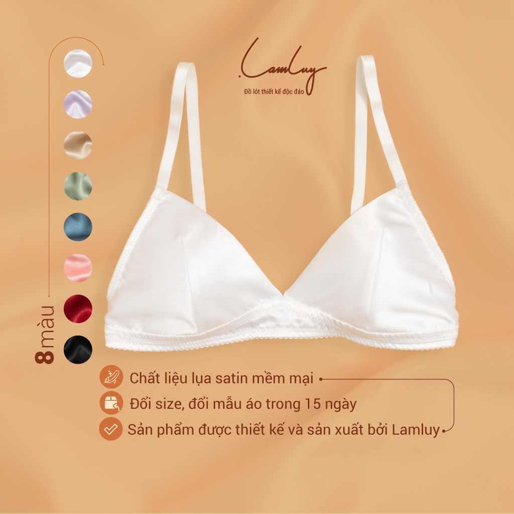 Áo ngực nữ LAMLUY thiết kế bralette lụa, mút mỏng nhẹ Ver.2 1A47NM