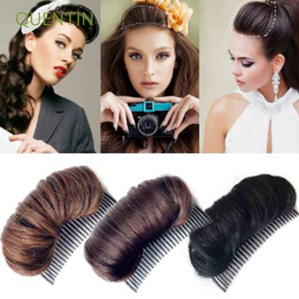Lược Cài Tóc Giả Bằng Sợi Tổng Hợp Màu Đen Nâu Kiểu Công Chúa
