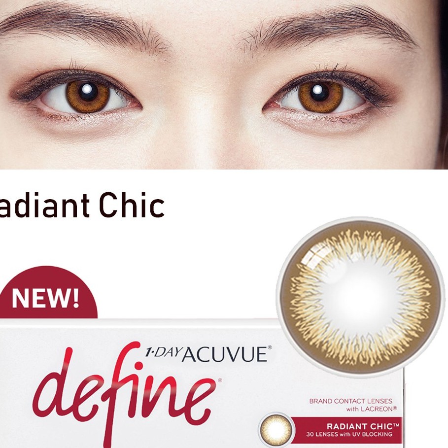 Kính áp tròng cận thi 1 ngày màu Thiên Hà Optical Lens cận thời trang cao cấp độ ẩm cao mềm mát mắt Define ACUVUE - Mỹ