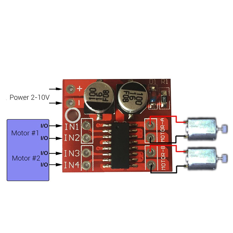 Module mini hai kênh DC điều khiển tốc độ PWM L298N