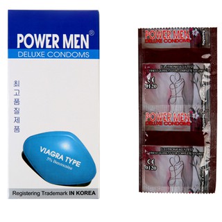 Bao Cao Su K.Dài T.Gian Power Men Viagra Type. Bcs Siêu Mỏng, Size 52mm Ôm Vừa Vặn (Hộp 12C)