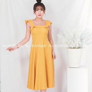 Đầm maxi xòe cổ vuông - nu60