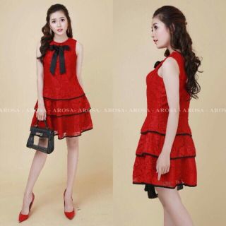 Đầm ren phối nơ