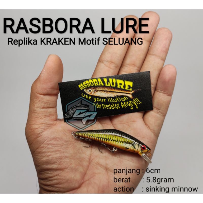 Áo thun nam tay ngắn in chữ Minnow RASBORA LURE cá tính