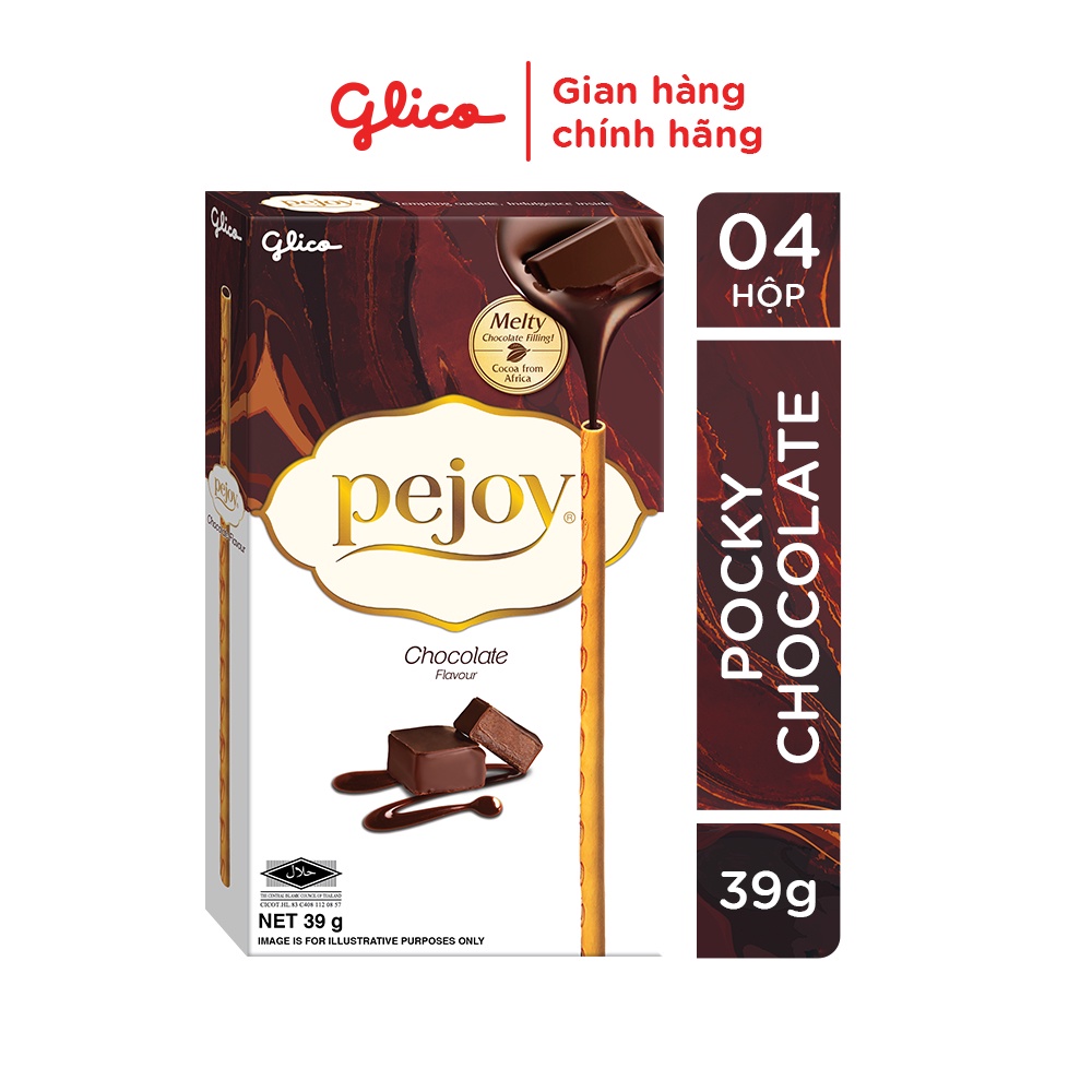 Bánh que nhân kem socola GLICO Pejoy Chocolate 39G (Combo 4 hộp)