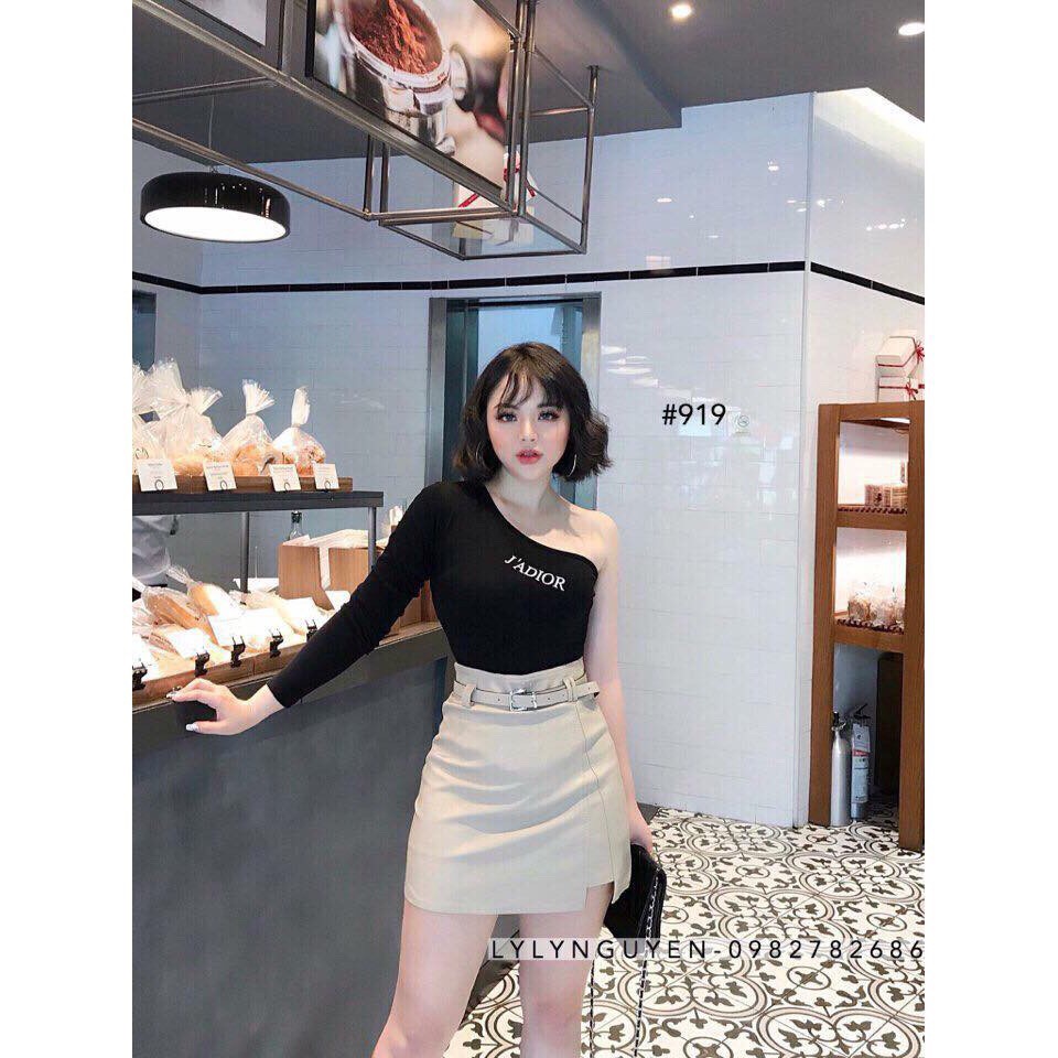 Chân váy da vạt lệch kèm đai hàng Quảng Châu loại 1(#8852) | BigBuy360 - bigbuy360.vn
