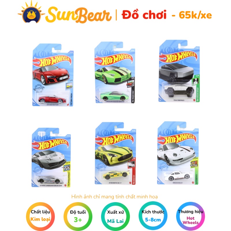 Đồ chơi mô hình xe Hot Wheels 1:64 đồng giá 65k - Sun Bear
