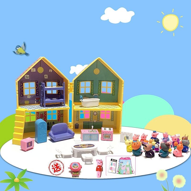 Mô hình nhà búp bê heo Peppa Pig DIY sang trọng làm quà tặng sinh nhật cho bé trai và bé gái