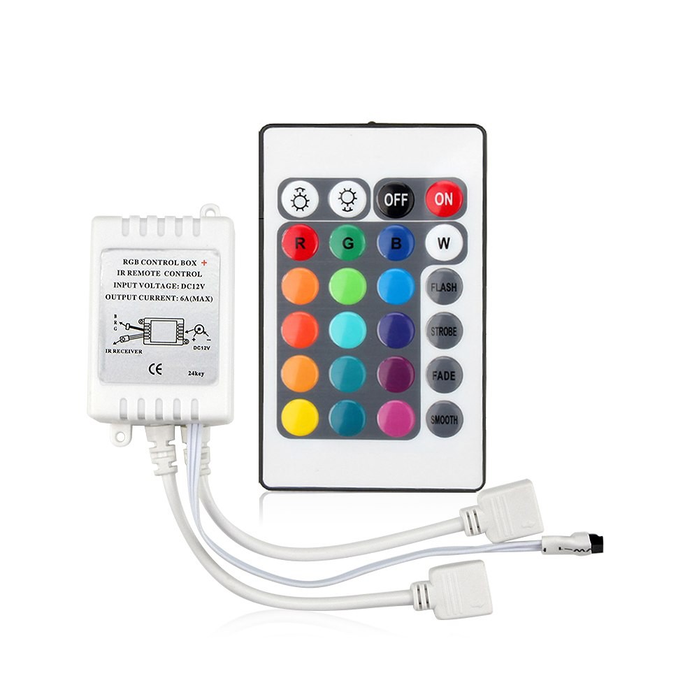 Bộ cuộn đèn Led dây dán 10m đổi nhiều màu (3528RGB) có remote điều khiển