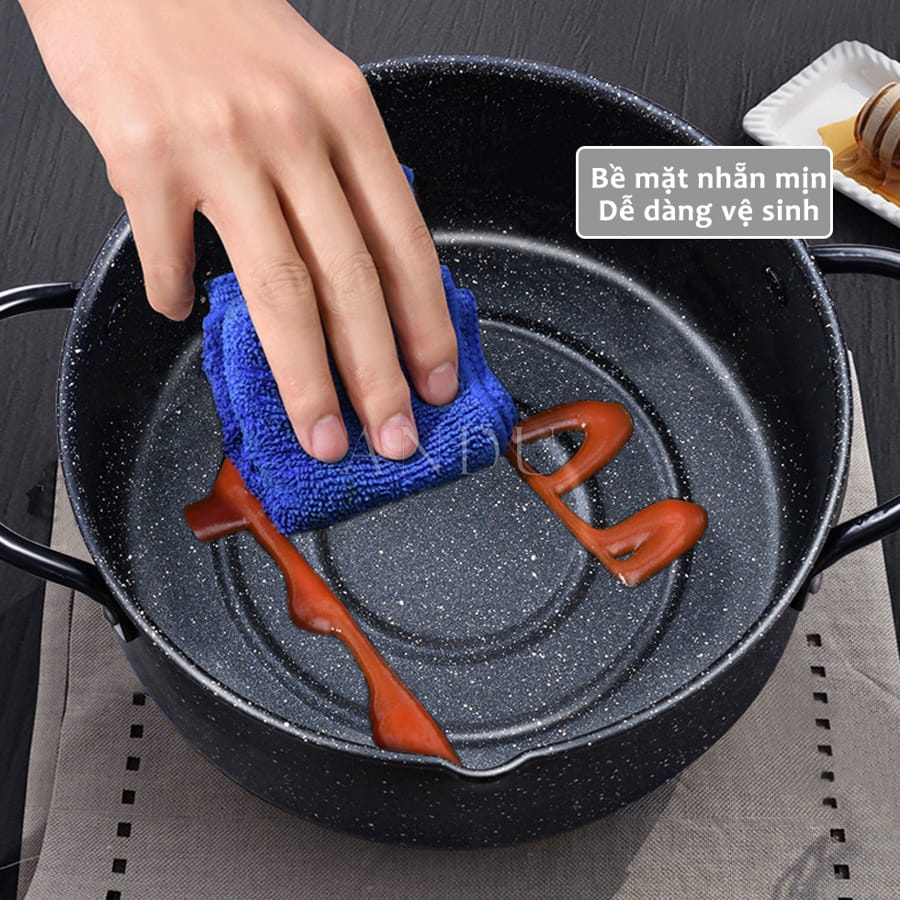 Nồi Chiên Ngập Dầu Xuất Nhật Size 20cm Kèm Khay Hứng Cao Cấp