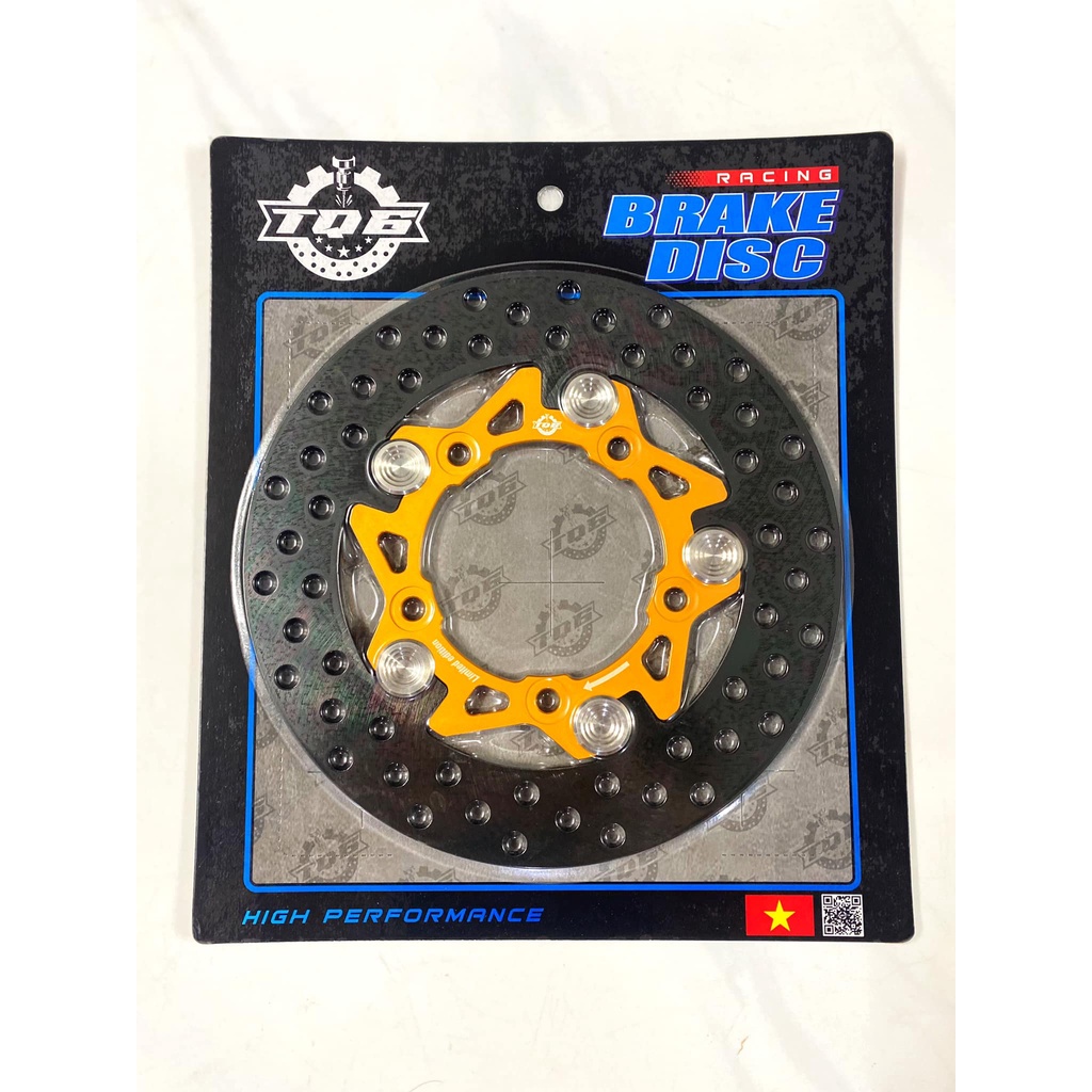 ĐĨA THẮNG ĐEN PHANH DĨA Y15ZR / EX150 TQ6 BLACK RACING (  5 lỗ - 267 - 220 mm )
