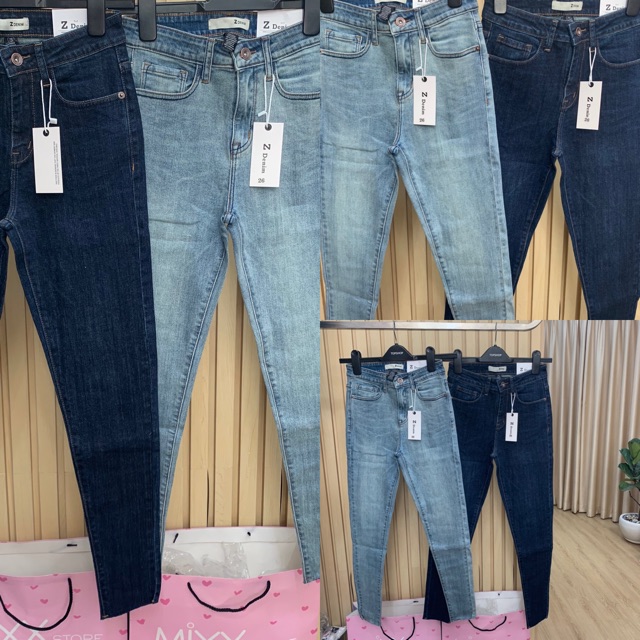 Quần Jean Nữ Skinny Lai Cắt lưng cao tôn dáng co giãn thoải mái phong ôm chuẩn phom dáng 9 tấc phong cách thời trang | BigBuy360 - bigbuy360.vn