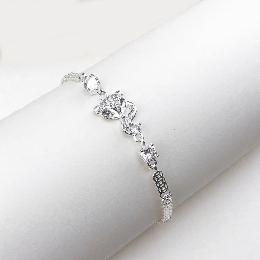 Lắc tay bạc nữ, vòng tay hồ ly bạc s925 cao cấp sáng bóng, cam kết không đen - Mã TSJL09