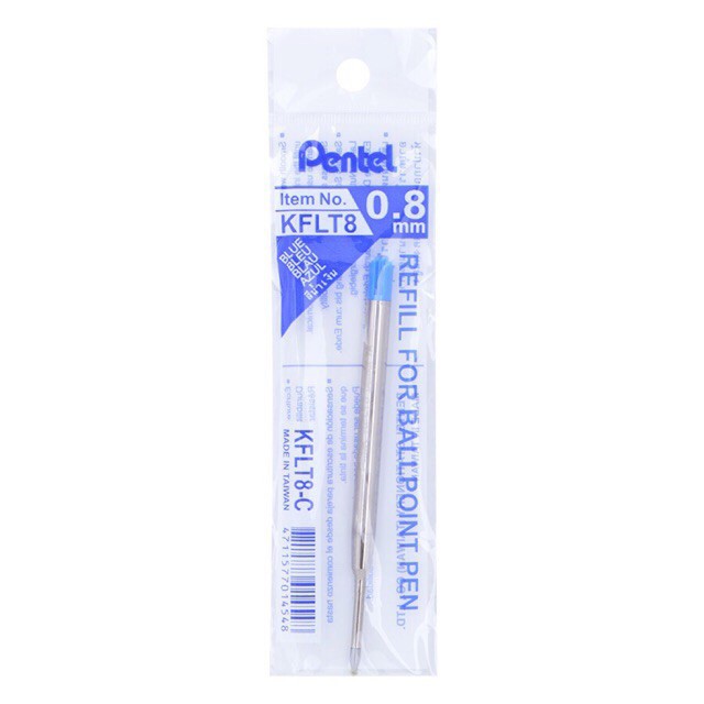 Ruột bút ký cao cấp Pentel KFTL8-C cho bút B811 mực bi xanh nét 0.8mm