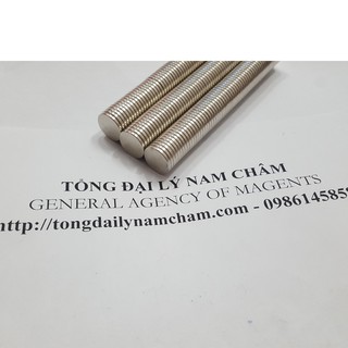 Nam châm viên trắng đất hiếm 14x1.5mm