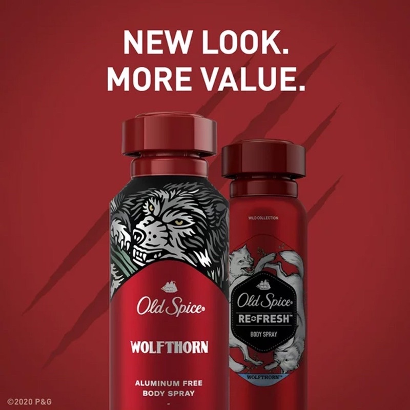 Xịt nước hoa toàn thân nam Old Spice 144g Wolfthorn , Fiji , Timber , Bearglove , Swagger , Krakengard Dragonblast 122g
