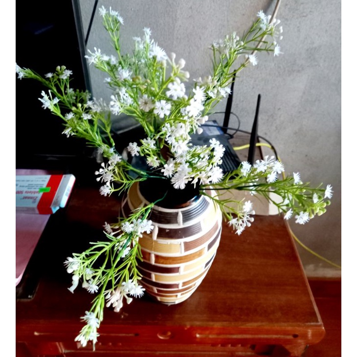 Hoa giả decor hoa giả trang trí baby sao cụm 5 nhánh trang trí nhà cửa