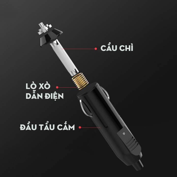 Bộ chuyển nguồn điện Adapter ô tô 12V/24V - 220V Bộ kích điện Adaptor cho xe hơi Biến áp nguồn xe ôtô đầu tẩu