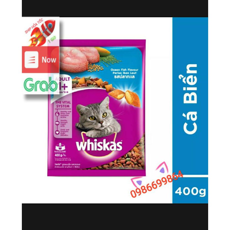 Thức ăn mèo Whiskas 1+ Ocean Fish 400g vị cá biển