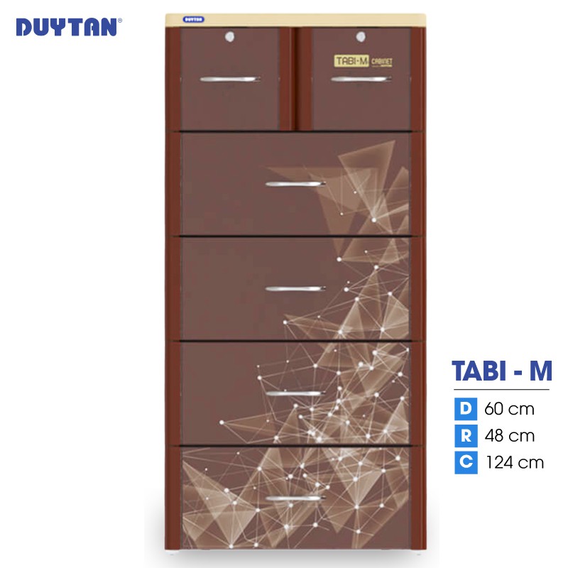 Tủ nhựa DUY TÂN Tabi M 5 tầng 6 ngăn (60 x 48 x 124 cm) - 54682